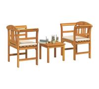 vidaXL Juego de Muebles 3 pcs Natural Madera de Acacia Sólida