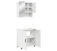 vidaXL Juego de Muebles de baño 2 pcs Madera de ingeniería & Metal, Mueble de baño Moderno, Lavabo Rectangular, Almacenamiento montado en Pared, diseño Limpio para Decorar