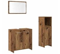 vidaXL Juego de Muebles de baño 3 Piezas Madera ingeniería Envejecida, Mueble de baño, Mueble de Almacenamiento de baño, Armario de baño