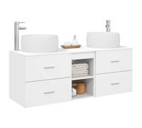vidaXL Juego de Muebles de baño 3 uds. Blanco 49,5 x 44,5 x 66 cm