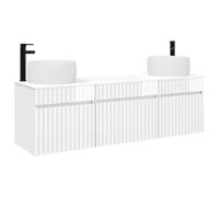 vidaXL Juego de Muebles de Baño 3 uds. Blanco Brillante