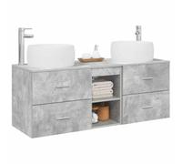vidaXL Juego de Muebles de baño 3 uds. Gris Hormigón