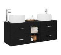 vidaXL Juego de Muebles de baño 3 uds. Negro 49,5 x 44,5 x 66 cm