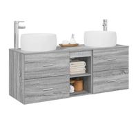 vidaXL Juego de Muebles de baño 3 uds. Sonoma Gris 49,5 x 44,5 x 66 cm