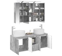 vidaXL Juego de Muebles de Baño 4 pcs Gris Hormigón 100 x 14,5 x 70 cm,