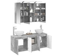 vidaXL Juego de Muebles de Baño 4 pcs Gris Hormigón 100 x 14,5 x 70 cm,