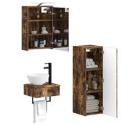 vidaXL Juego de Muebles de Baño 4 pcs Roble Ahumado 43 x 16 x 62,5 cm,