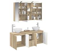 vidaXL Juego de Muebles de Baño 4 pcs Roble Sonoma 100 x 14,5 x 70 cm,