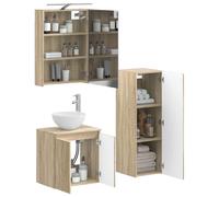 vidaXL Juego de Muebles de baño 4 pcs Roble Sonoma,