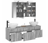 vidaXL Juego de Muebles de Baño 4 pcs Sonoma Gris 100 x 14,5 x 70 cm,