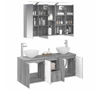 vidaXL Juego de Muebles de Baño 4 pcs Sonoma Gris 100 x 14,5 x 70 cm,