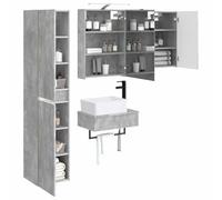 vidaXL Juego de Muebles de baño 5 pcs Gris Hormigón,