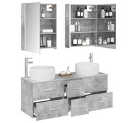 vidaXL Juego de Muebles de baño 5 pcs Gris Hormigón,