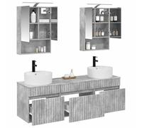 vidaXL Juego de Muebles de Baño 5 pcs Gris Hormigón 50 x 14,5 x 70 cm,