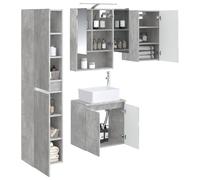 vidaXL Juego de Muebles de Baño 5 pcs Gris Hormigón 50 x 14,5 x 70 cm,