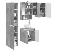 vidaXL Juego de Muebles de Baño 5 pcs Gris Hormigón 50 x 14,5 x 70 cm,