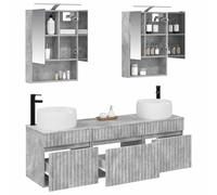vidaXL Juego de Muebles de Baño 5 pcs Gris Hormigón 50 x 14,5 x 70 cm,
