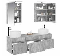 vidaXL Juego de Muebles de Baño 5 pcs Gris Hormigón 50 x 14,5 x 70 cm,