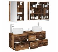 vidaXL Juego de Muebles de baño 5 pcs Madera Envejecida,