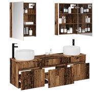 vidaXL Juego de Muebles de Baño 5 pcs Madera Envejecida,