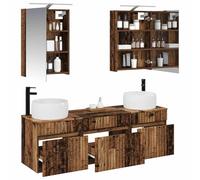 vidaXL Juego de Muebles de Baño 5 pcs Madera Envejecida,
