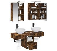 vidaXL Juego de Muebles de Baño 5 pcs Roble Ahumado 43 x 16 x 62,5 cm,