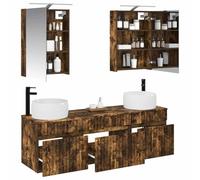 vidaXL Juego de Muebles de Baño 5 pcs Roble Ahumado 50 x 14,5 x 70 cm,