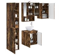 vidaXL Juego de Muebles de Baño 5 pcs Roble Ahumado 50 x 14,5 x 70 cm,