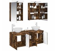 vidaXL Juego de Muebles de Baño 5 pcs Roble Ahumado 50 x 14,5 x 70 cm,