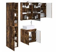 vidaXL Juego de Muebles de Baño 5 pcs Roble Ahumado 50 x 14,5 x 70 cm,