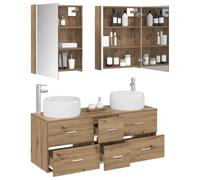 vidaXL Juego de Muebles de baño 5 pcs Roble Artesanal,
