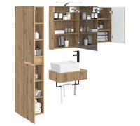 vidaXL Juego de Muebles de baño 5 pcs Roble Artesanal,