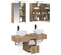 vidaXL Juego de Muebles de Baño 5 pcs Roble Artesanal,