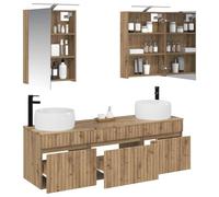 vidaXL Juego de Muebles de Baño 5 pcs Roble Artesanal,