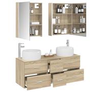 vidaXL Juego de Muebles de baño 5 pcs Roble Sonoma,