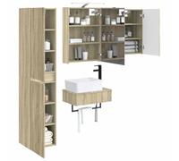 vidaXL Juego de Muebles de baño 5 pcs Roble Sonoma,