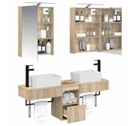 vidaXL Juego de Muebles de Baño 5 pcs Roble Sonoma 50 x 14,5 x 70 cm,