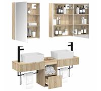 vidaXL Juego de Muebles de Baño 5 pcs Roble Sonoma 53 x 15,5 x 70 cm,