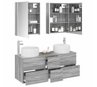vidaXL Juego de Muebles de baño 5 pcs Sonoma Gris,