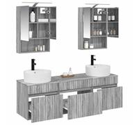 vidaXL Juego de Muebles de Baño 5 pcs Sonoma Gris 50 x 14,5 x 70 cm,
