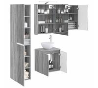 vidaXL Juego de Muebles de Baño 5 pcs Sonoma Gris 50 x 14,5 x 70 cm,