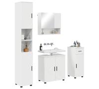 vidaXL Juego de Muebles de baño con cajón con Puerta 4 pcs Brillante, Mobiliario de baño Moderno, Juego de tocador Elegante con Almacenamiento en Pared y gabinetes para una organización Chic