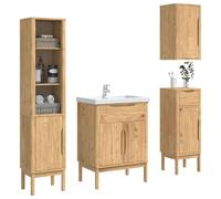 vidaXL Juego de Muebles de baño con cajón Floro 4 pcs Marrón Cera