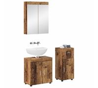 vidaXL Juego de Muebles de baño con cajón Tulum Madera Vieja, Armario de baño Moderno, solución de Almacenamiento Duradera, Mueble práctico, diseño Compacto, Organizador Elegante, ahorrador de