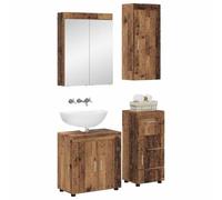 vidaXL Juego de Muebles de baño con cajón Tulum Madera Vieja, Armario de baño Moderno, solución de Almacenamiento Duradera, Mueble práctico, diseño Compacto, Organizador Elegante, ahorrador de