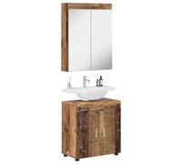 vidaXL Juego de Muebles de baño con Estante Tulum Madera Vieja, Armario de baño Moderno, solución de Almacenamiento Duradera, Mueble práctico, diseño Compacto, Organizador Elegante, ahorrador de