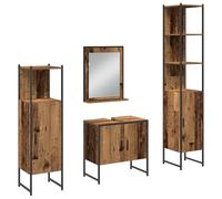 vidaXL Juego de Muebles de Baño de 4 Piezas Madera Envejecida