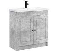 vidaXL Juego de Muebles de baño Gris Hormigón 56 x 37,5 x 81 cm, Juego de Muebles para Baño, Soluciones Modernas, Accesorios Minimalistas, Diseño Que Ahorra Espacio