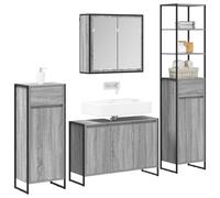 vidaXL Juego de Muebles de baño Gris Sonoma Madera de ingeniería, Baño, diseño Rectangular, características Modernas, Materiales duraderos, para Espacios pequeños y Grandes, Estilos Elegantes, eficie