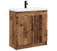 vidaXL Juego de Muebles de baño Madera Envejecida 78,5 x 37,5 x 81 cm, Juego de Muebles para Baño, Soluciones Modernas, Accesorios Minimalistas, Diseño Que Ahorra Espacio